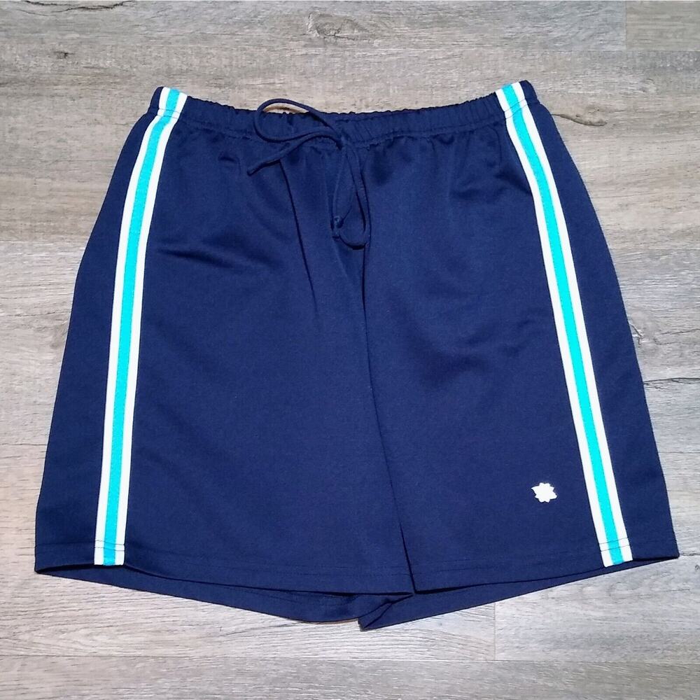 VTG Jerzees Sweat Shorts Blue Sz L Polyester Gym Shorts Made in USA